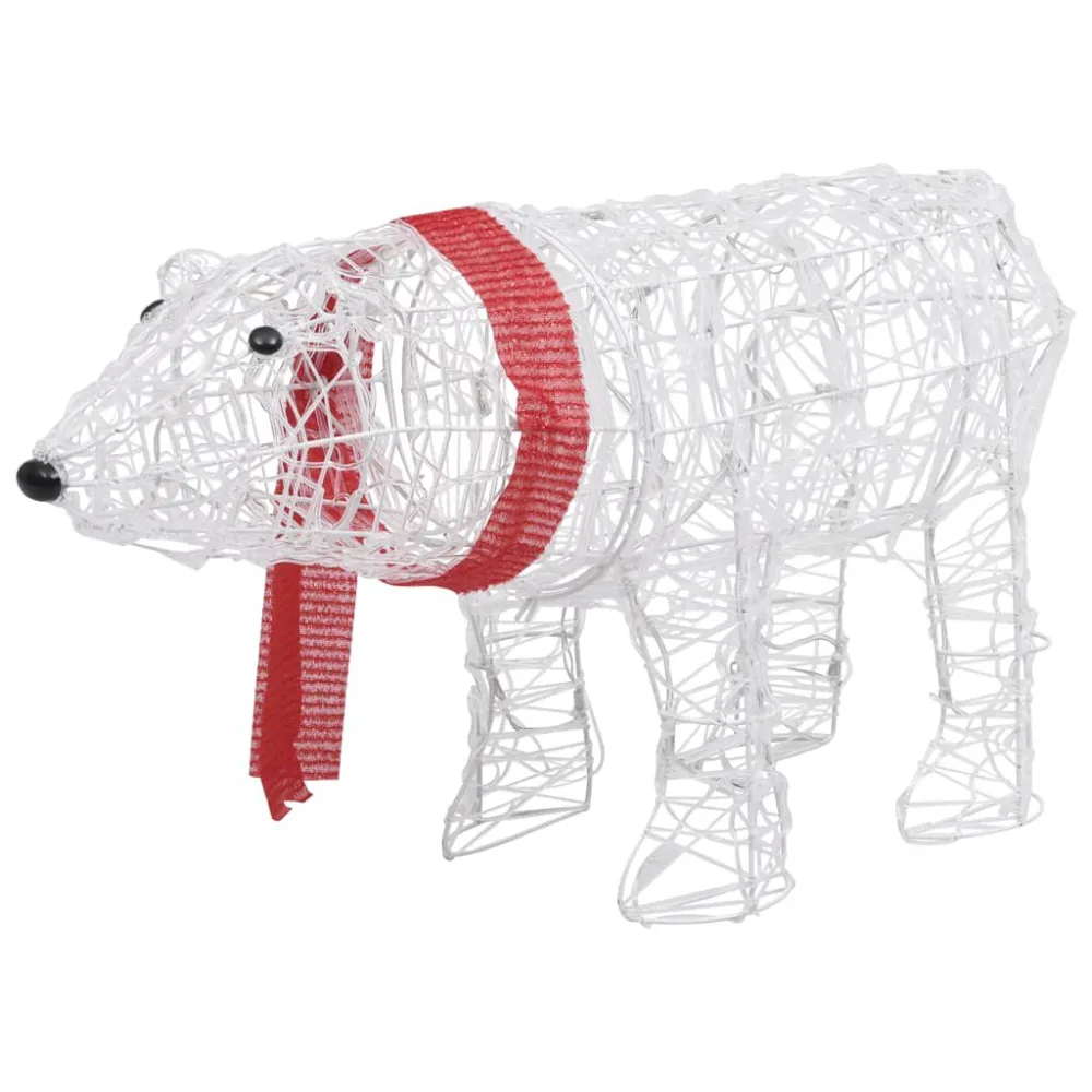 Decoração de Natal urso com 45 luzes LED 71x20x38 cm acrílico