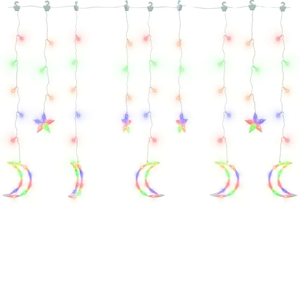 Estrelas e luas de luz com controlo remoto 138 LEDs colorido