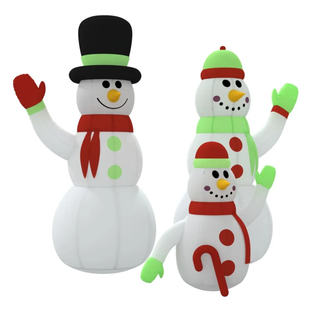 Família bonecos de neve insuflável com luzes LED 500 cm