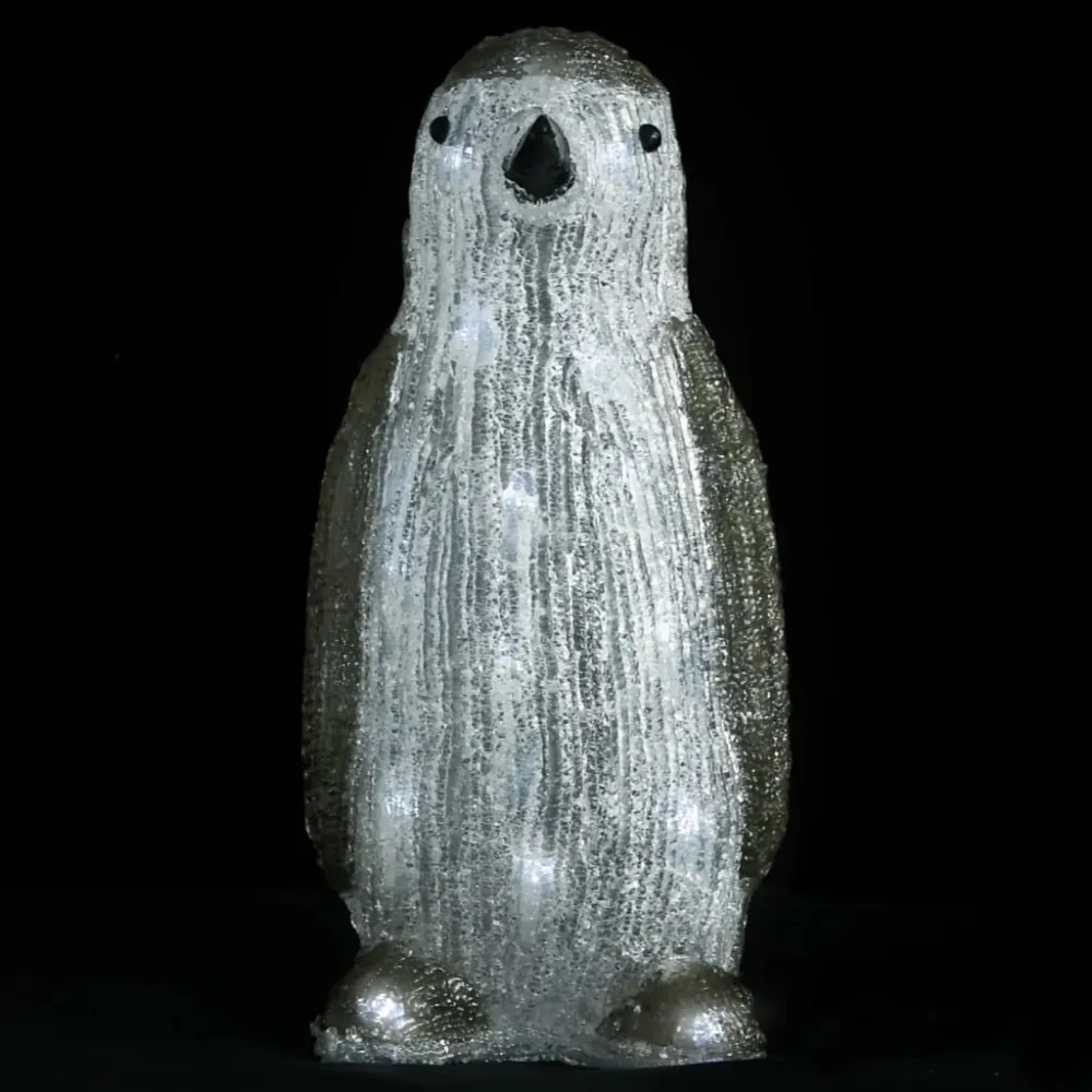 Figura pinguim acrílico com luzes LED interior e exterior 30 cm
