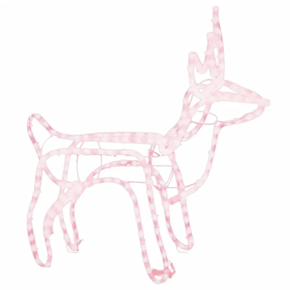 Figura de rena de Natal 60x30x60 cm branco tépido