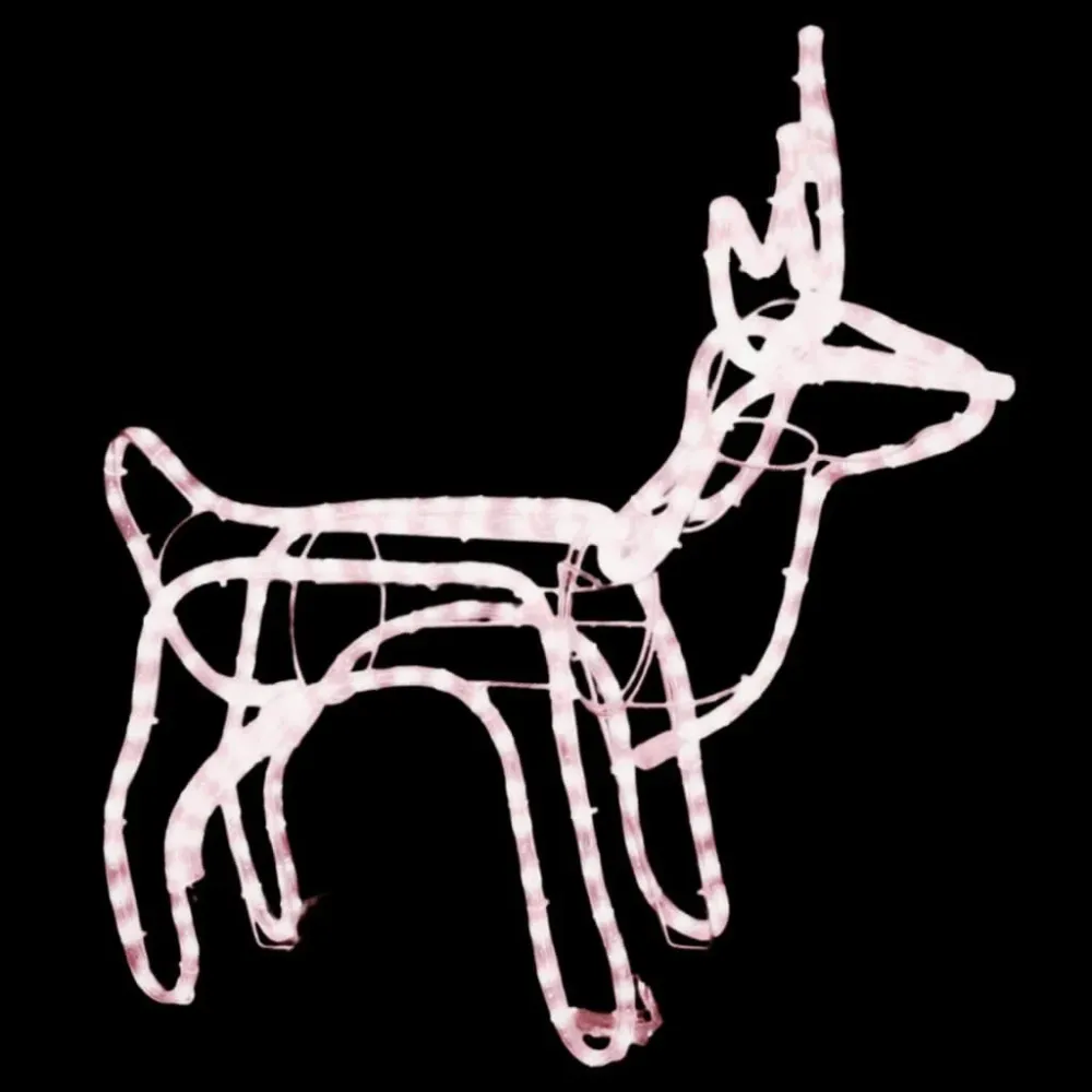Figura de rena de Natal 60x30x60 cm branco tépido