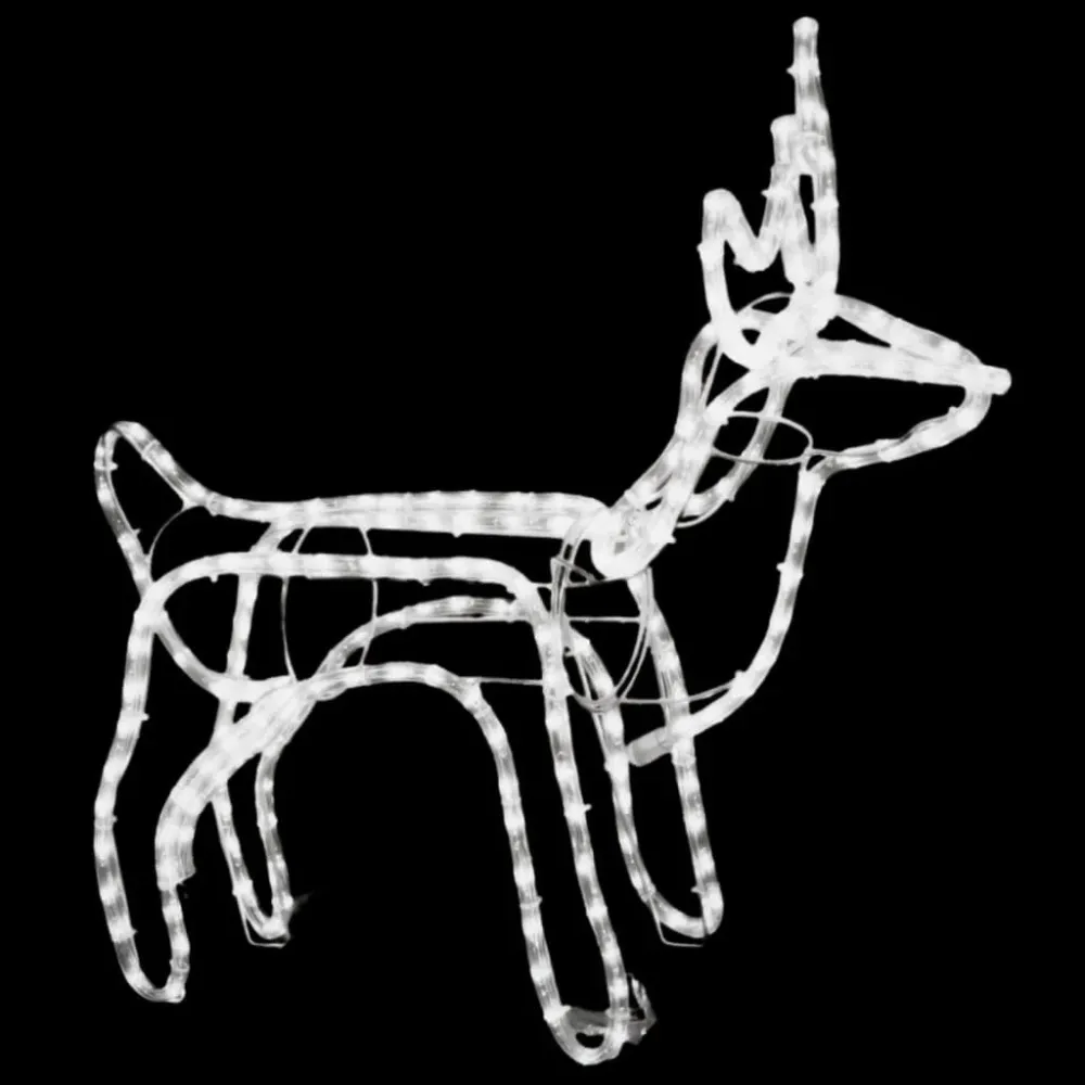 Figura de rena de Natal 60x30x60 cm branco tépido