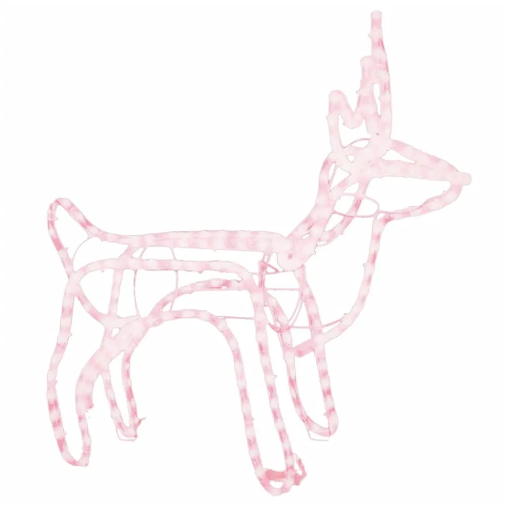 Figura de rena de Natal 60x30x60 cm branco tépido