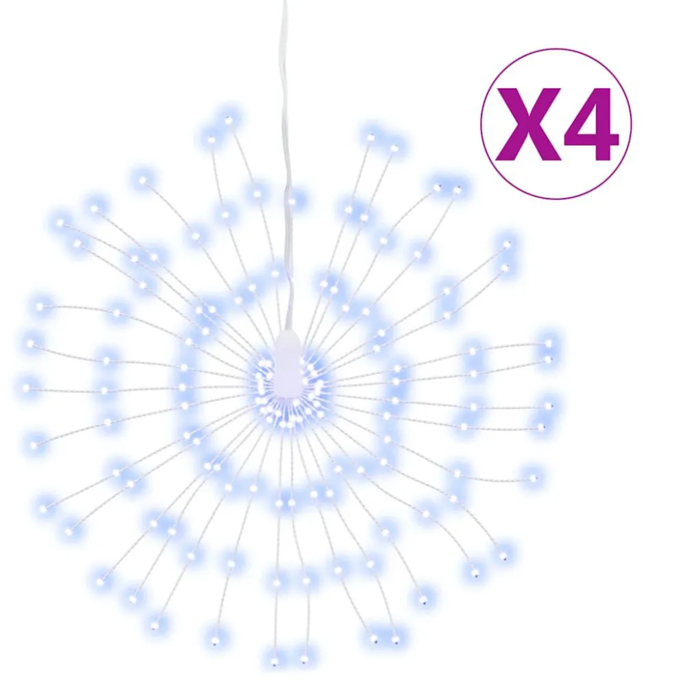 Iluminações estrelares Natal 140 LEDs 4 pcs 17 cm branco helado