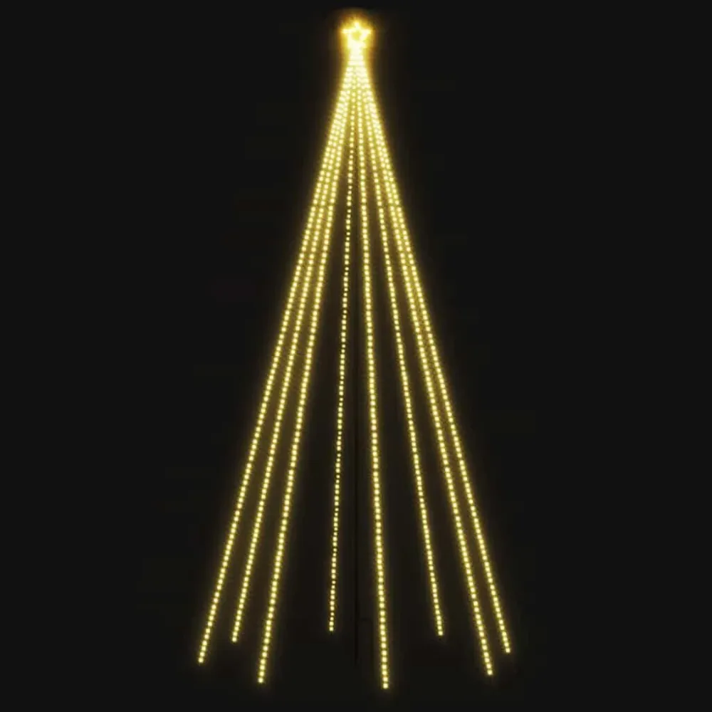 Iluminação cascata para árvore Natal int/ext 576 luzes LED 3,6 m