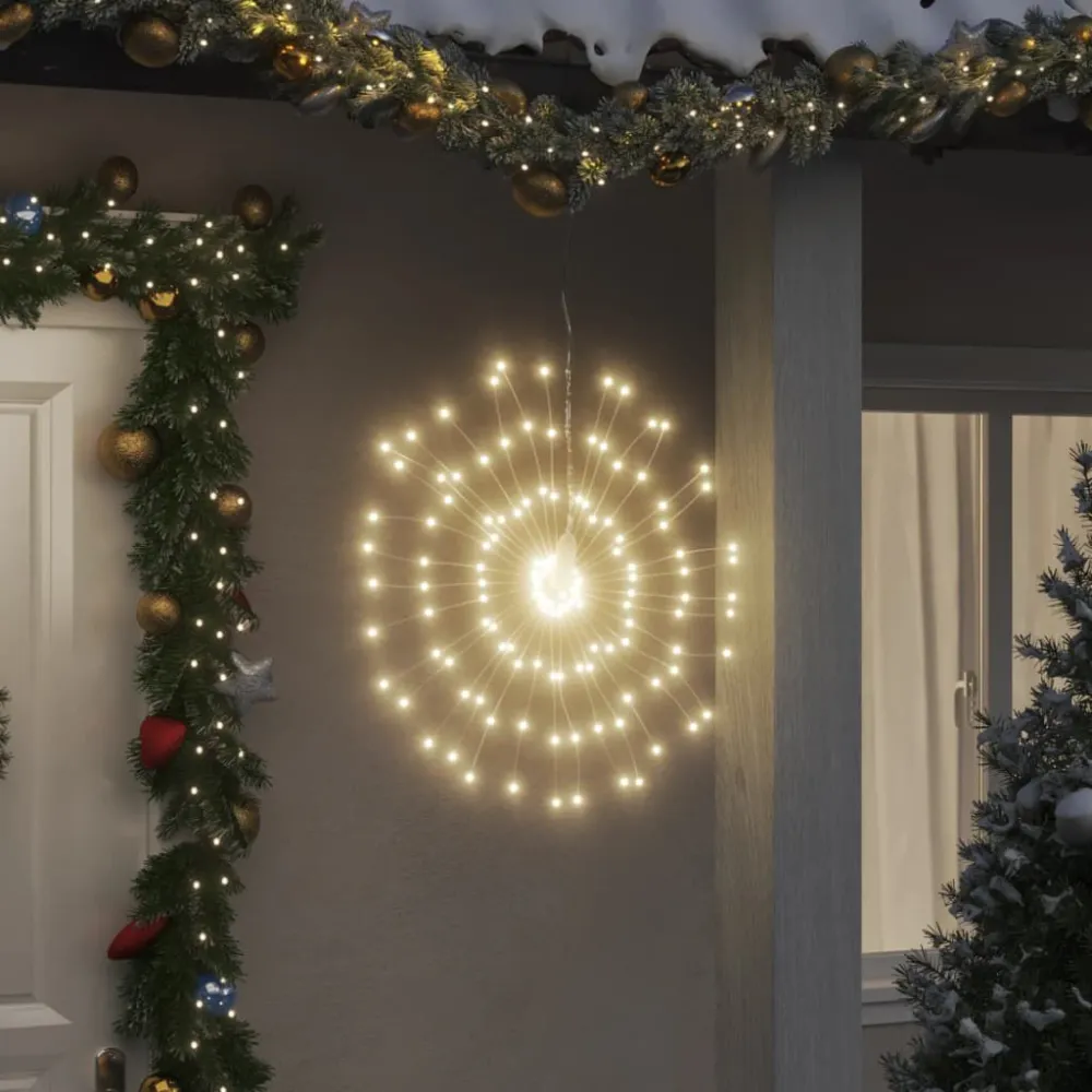 Iluminação estrelar para Natal 140 luzes LED 17 cm branco ardente