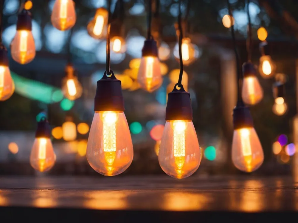 Iluminação LED branca para exterior com 15 lâmpadas e aplicação para telemóvel 1250 cm ITILLEQ