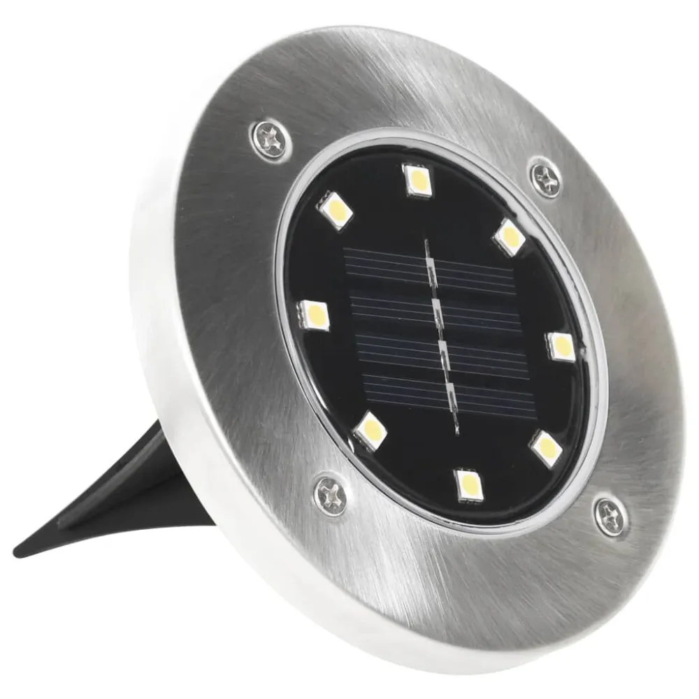 Iluminação LED solar de solo 8 pcs branco morno