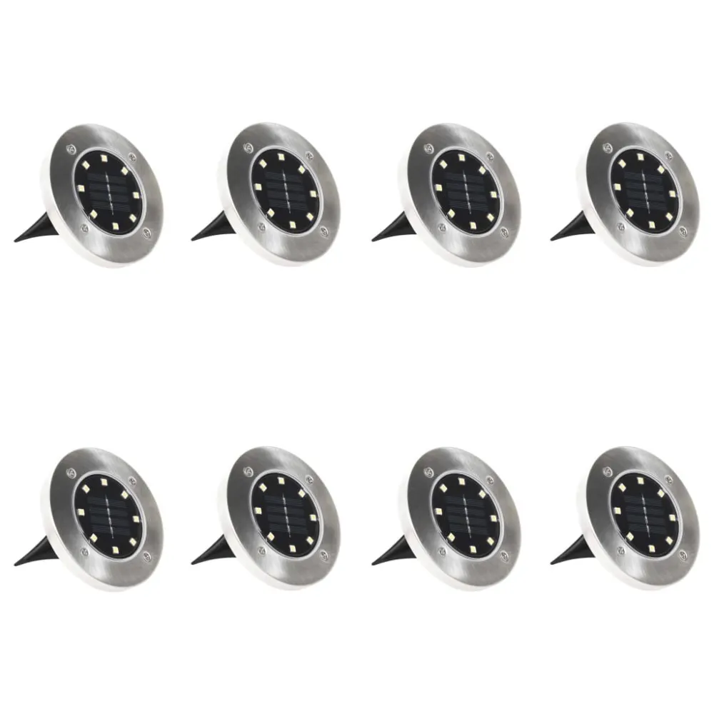 Iluminação LED solar de solo 8 pcs cor RGB