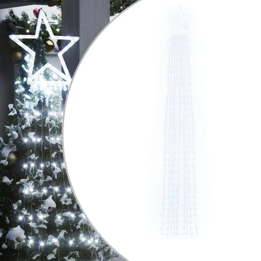 Iluminação para árvore de Natal 320 luzes LED 375cm branco gelado