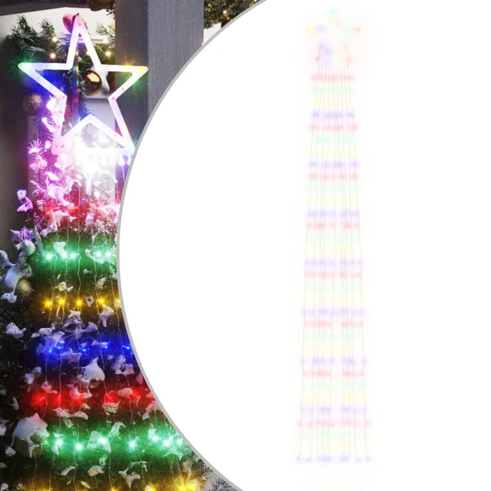 Iluminação para árvore de Natal 320 luzes LED 375 cm colorido