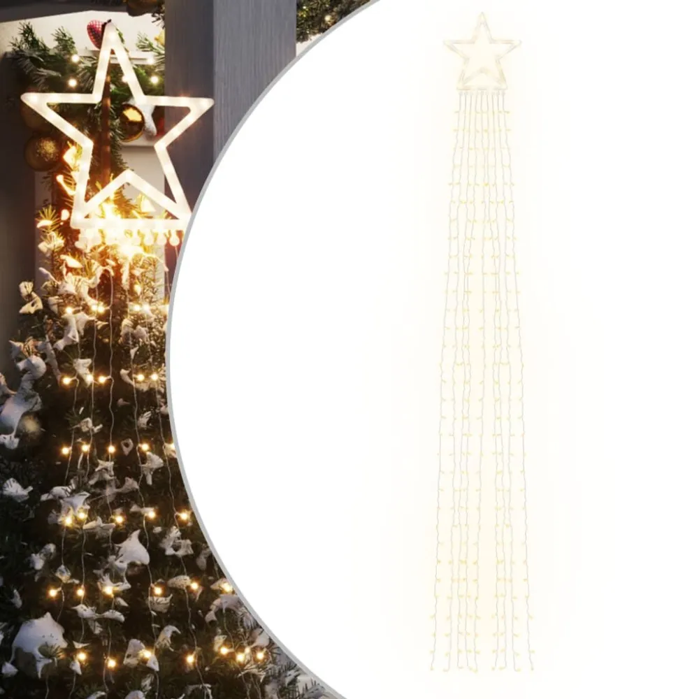 Iluminação para árvore de Natal 320 luzes LED 375cm branco aconchegante