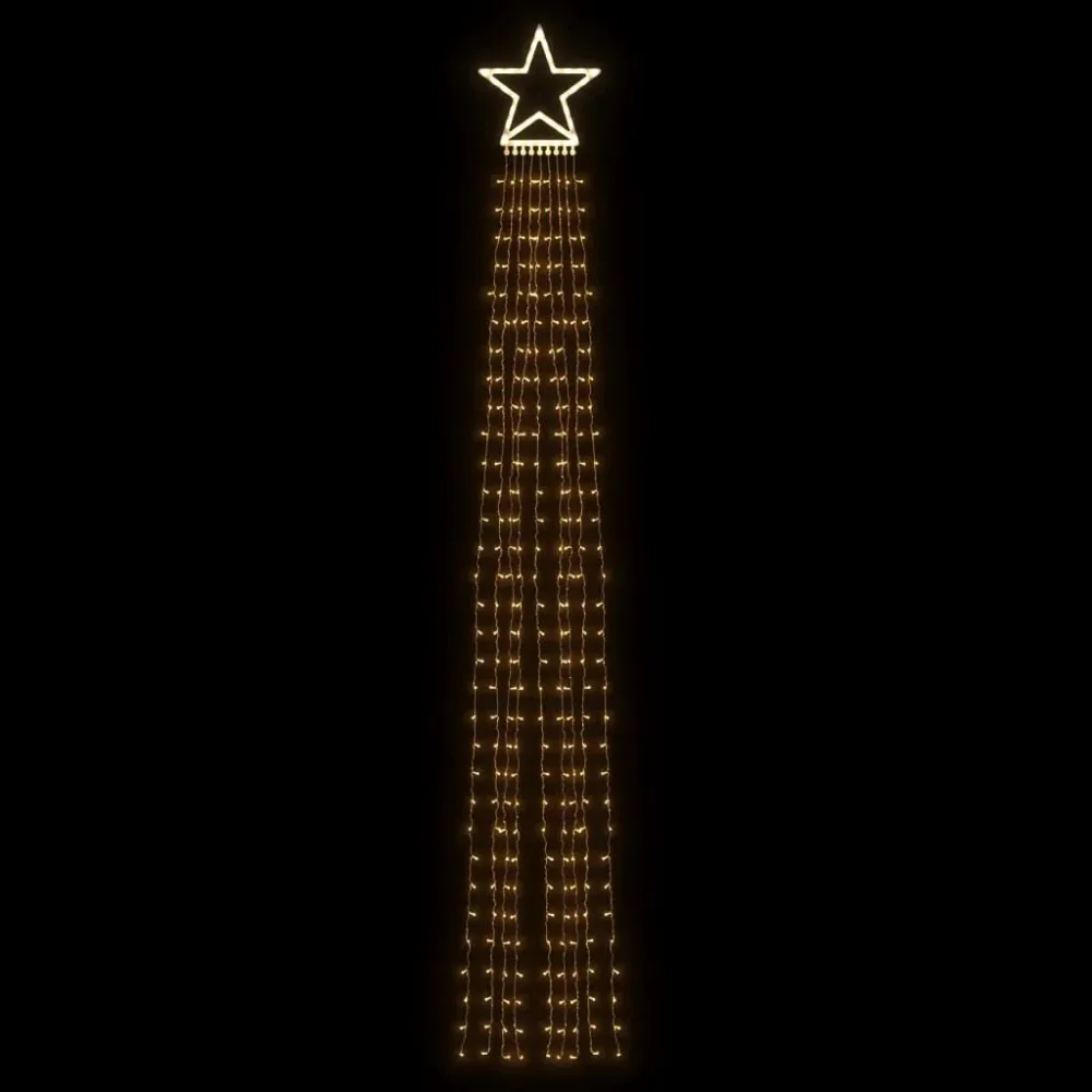 Iluminação para árvore de Natal 320 luzes LED 375cm branco aconchegante