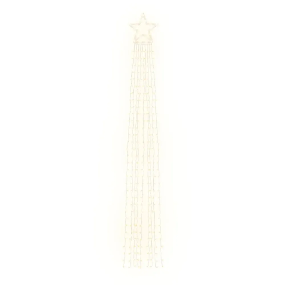 Iluminação para árvore de Natal 320 luzes LED 375cm branco aconchegante
