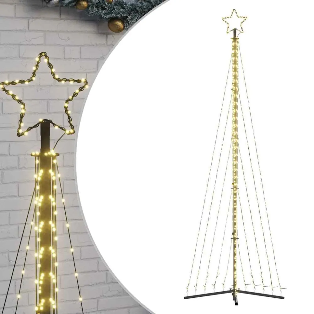 LED Árvore de Natal 495 LEDs Branco Aconchegante 300,5 cm