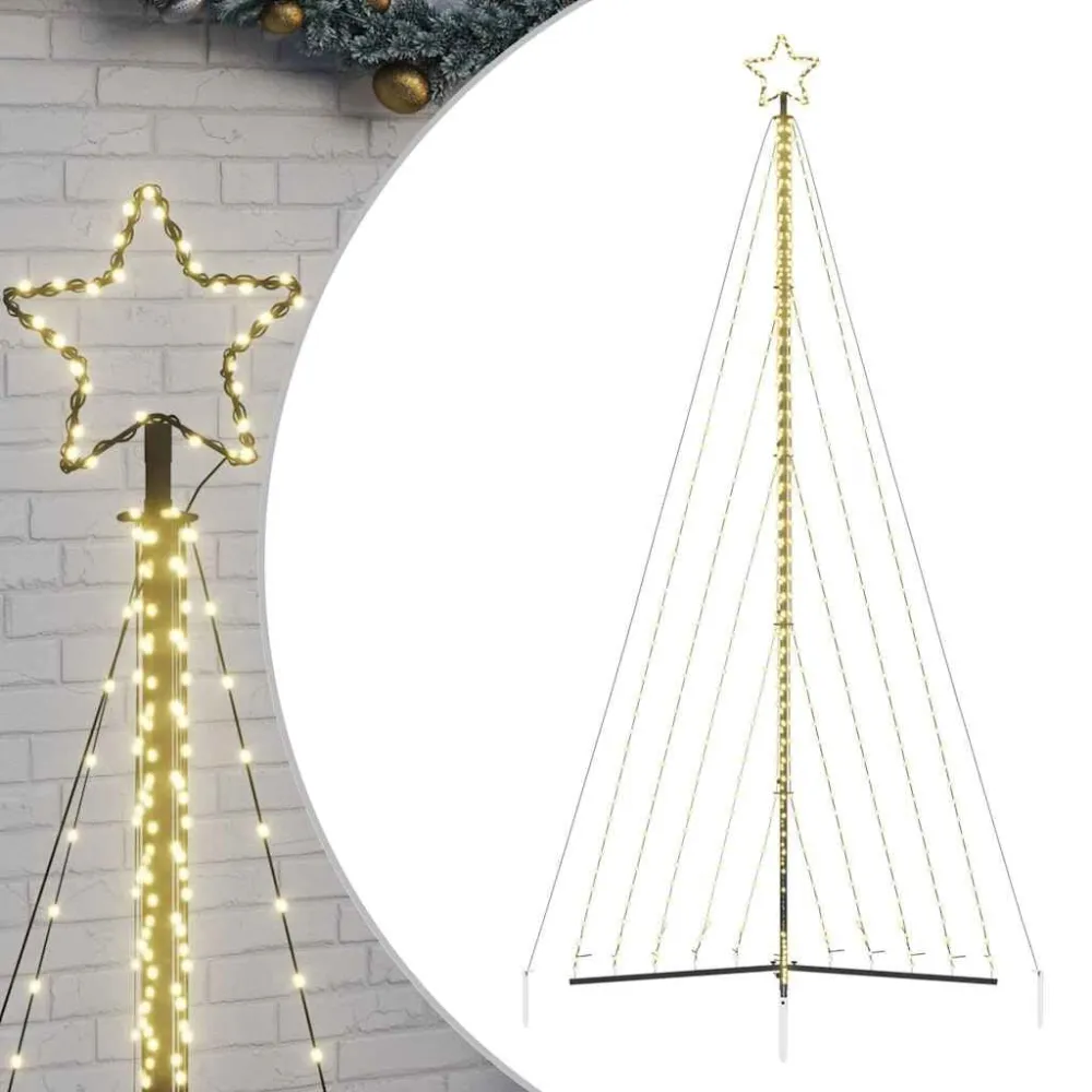 LED Árvore de Natal 570 LEDs Branco Febril 399 cm