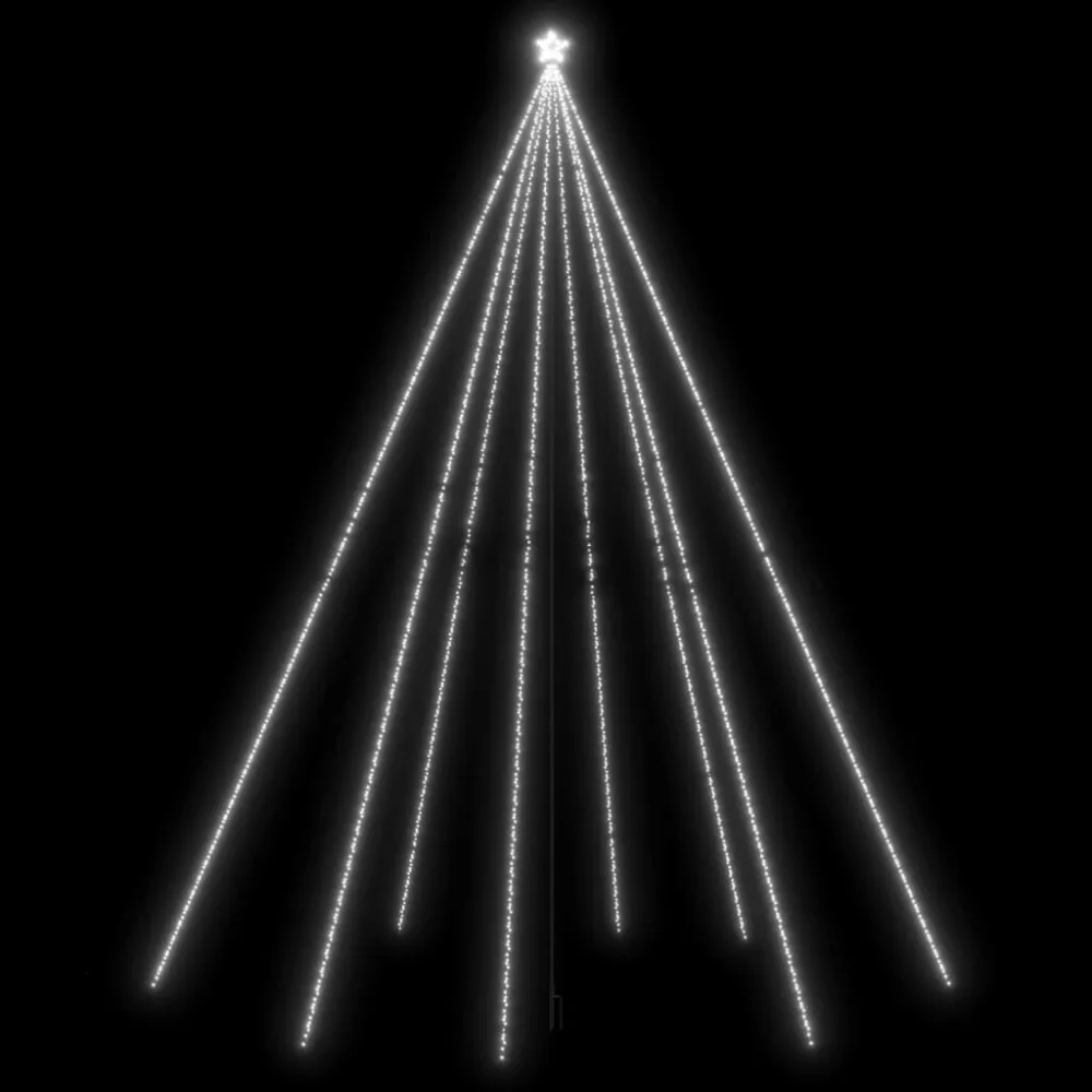 LED Árvore de Natal Interior Exterior 1300 LEDs Branco Glacial 8 m