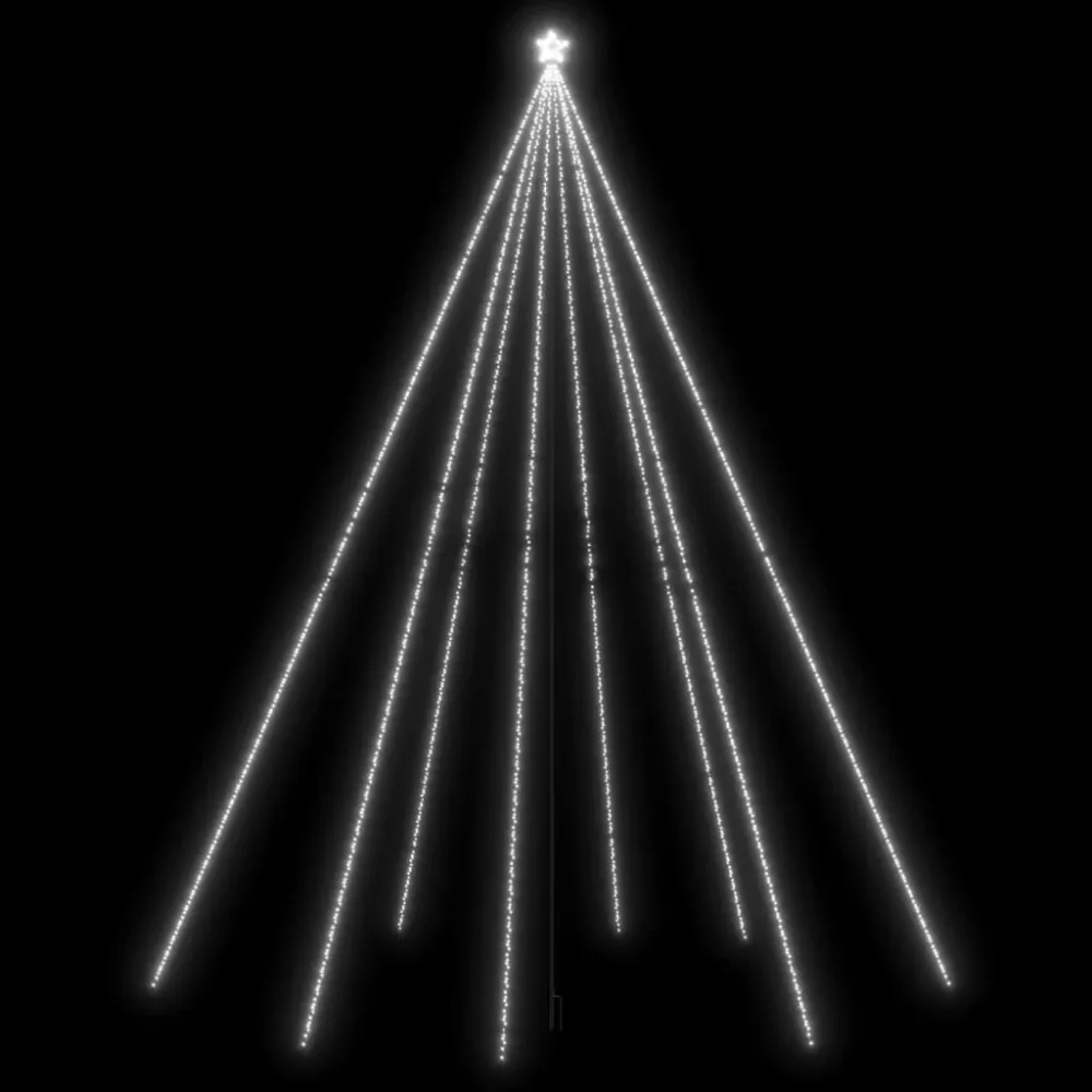 LED Árvore de Natal Interior Exterior 1300 LEDs Branco Glacial 8 m