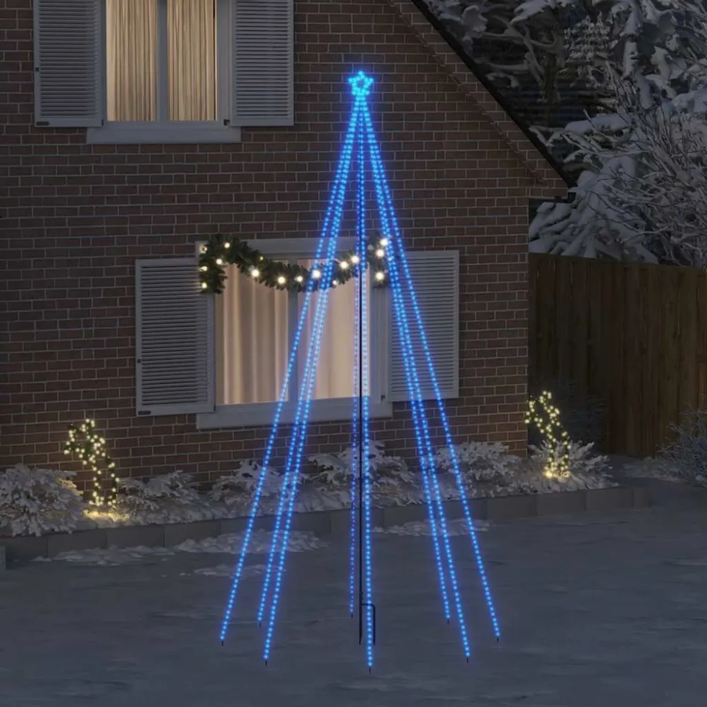 LED Árvore de Natal Interior Exterior 576 LEDs Azul 3,6 m