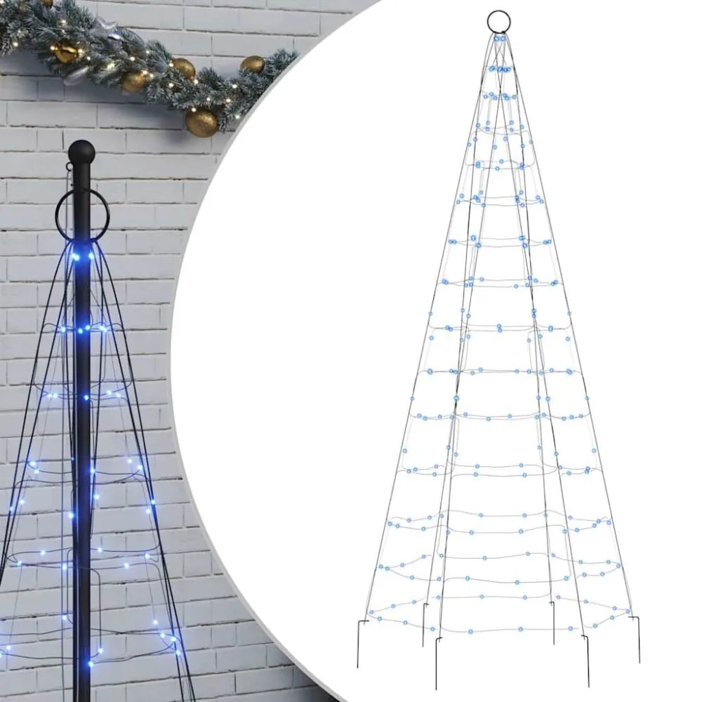 LED Árvore de Natal no mastro 200 LEDs Azul 180 cm