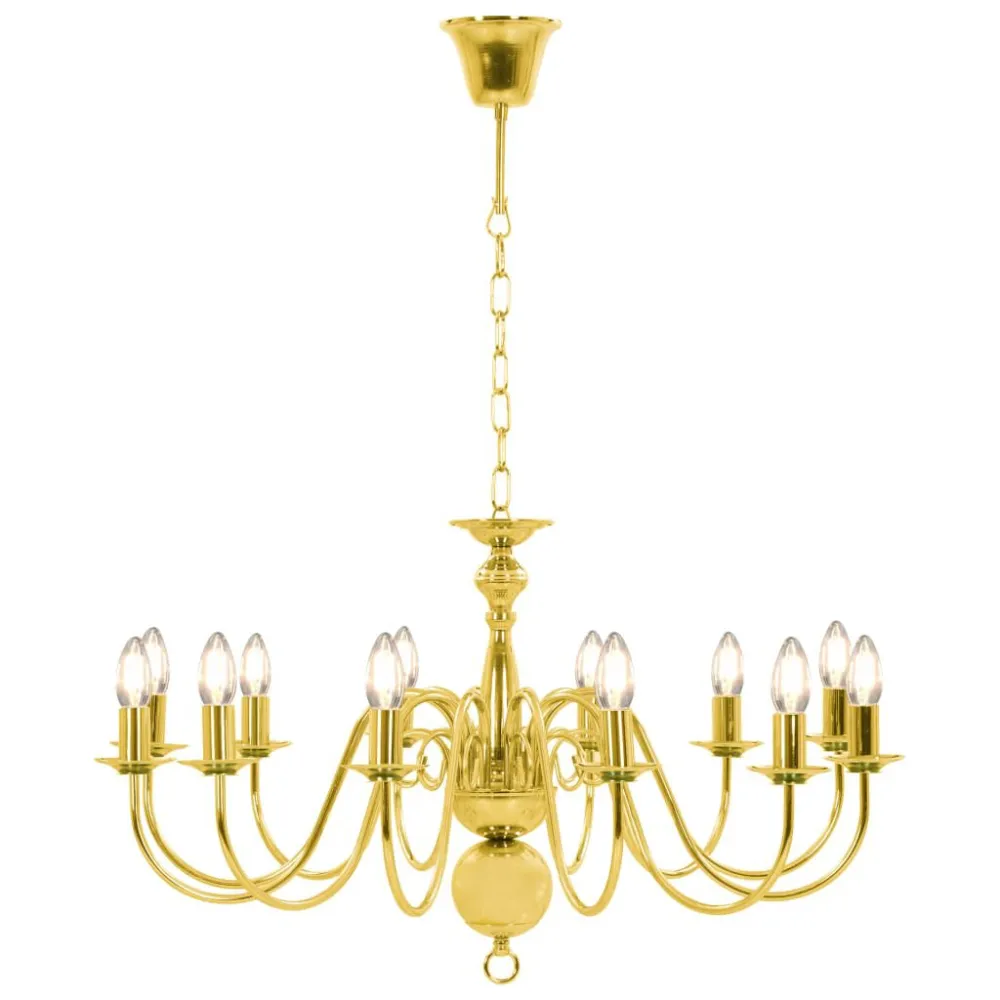 Lustre de 12 lâmpadas E14 dourado