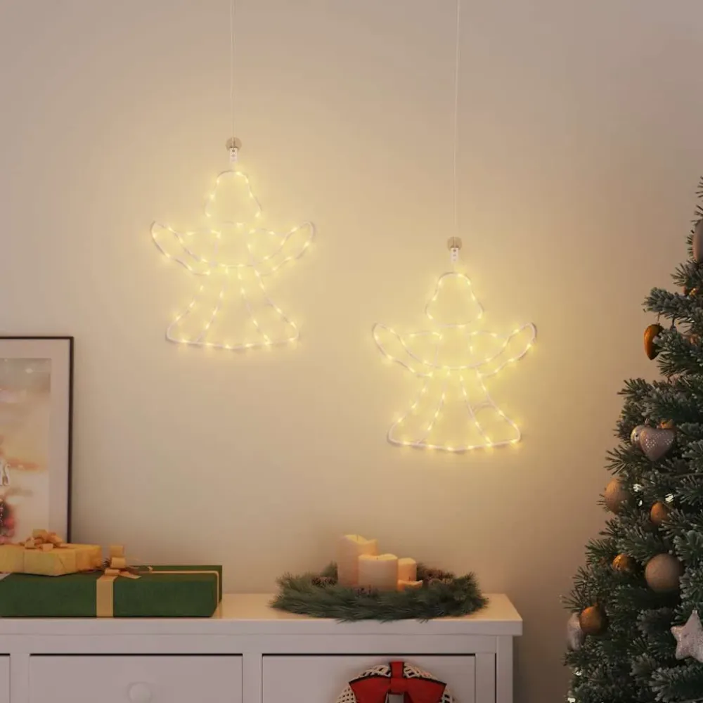 Luzes de Natal anjo silhueta 2 pcs 50 LEDs branco tórrido