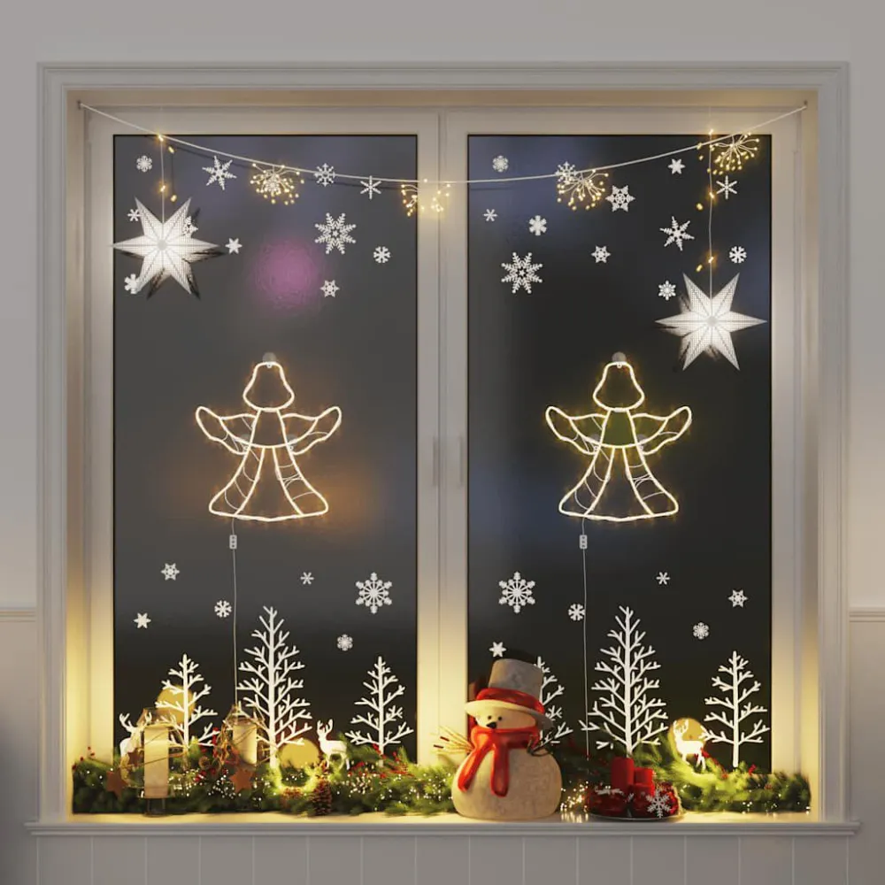 Luzes de Natal anjo silhueta 2 pcs 50 LEDs branco tórrido
