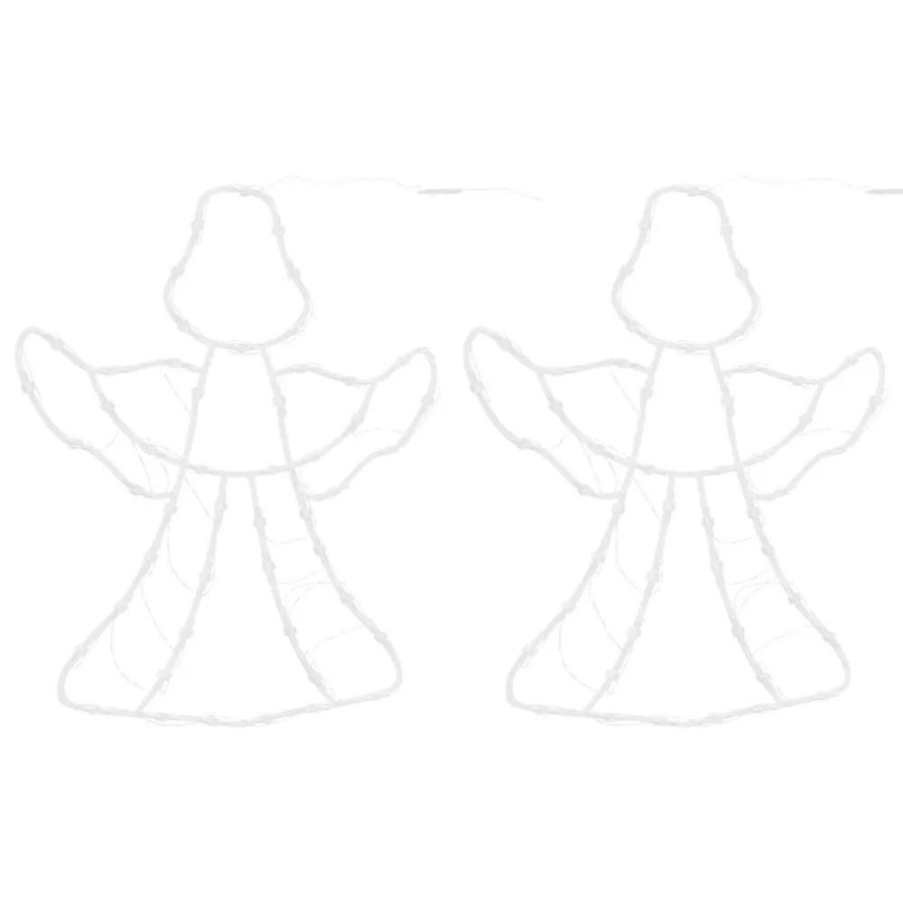 Luzes de Natal anjo silhueta 2 pcs 50 LEDs branco tórrido