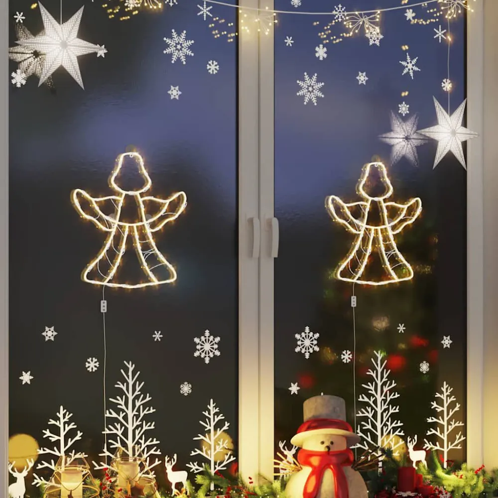 Luzes de Natal anjo silhueta 2 pcs 50 LEDs branco tórrido