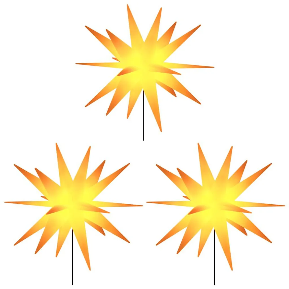 Luzes de Natal com espigões 3 pcs LED dobrável 35 cm amarelo