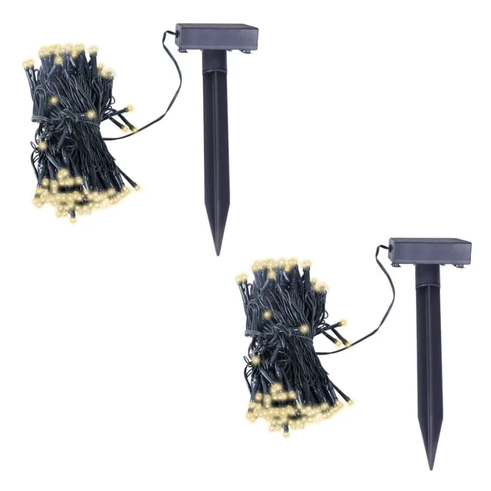 Luzes de natal LED solares 2 pcs branco ameno