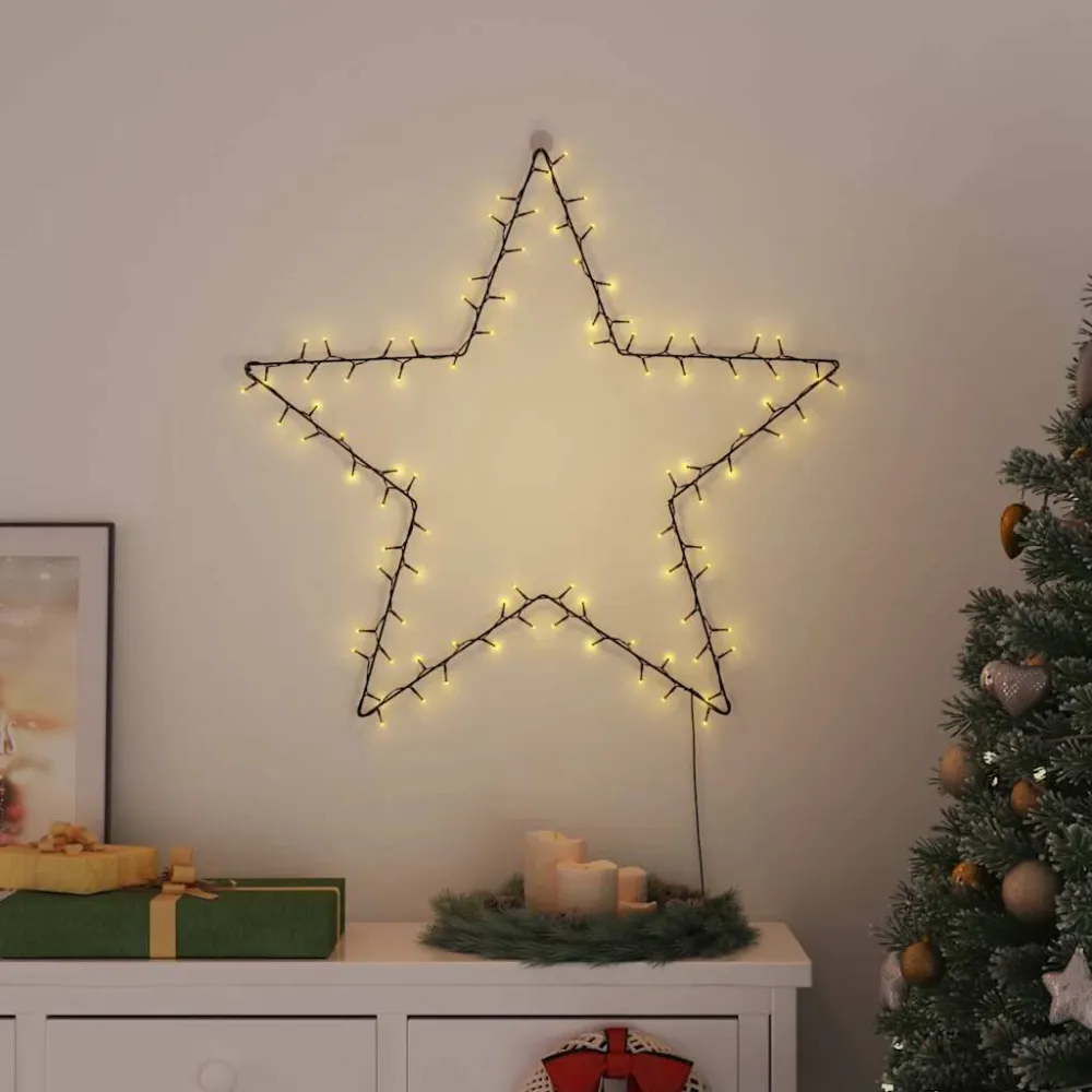 Luzes de Natal silhueta estrela 115 LEDs branco tórrido