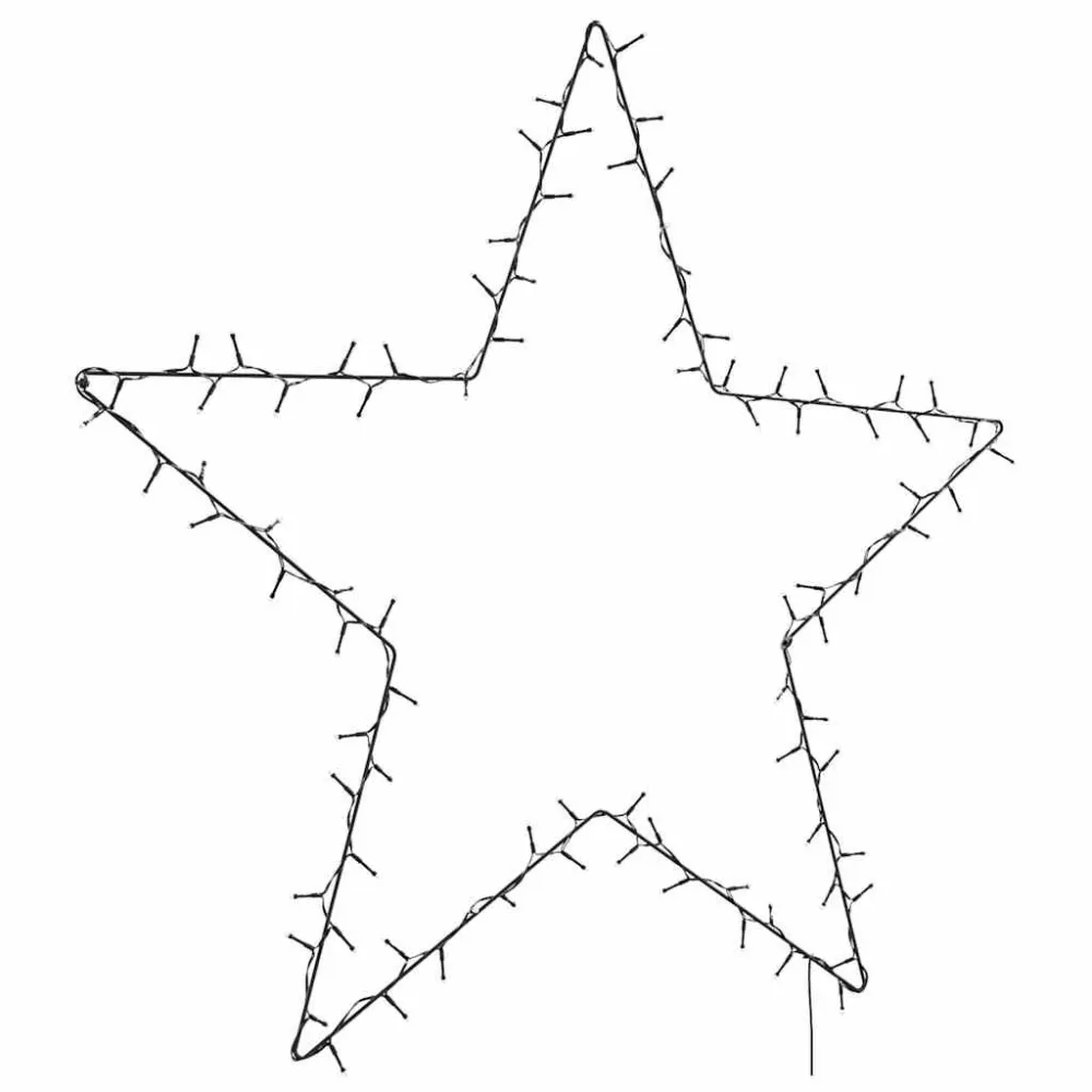 Luzes de Natal silhueta estrela 115 LEDs branco tórrido