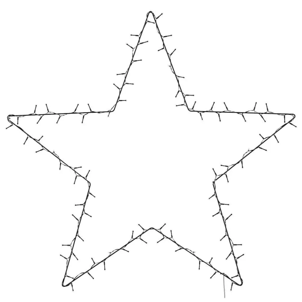 Luzes de Natal silhueta estrela 115 LEDs branco tórrido