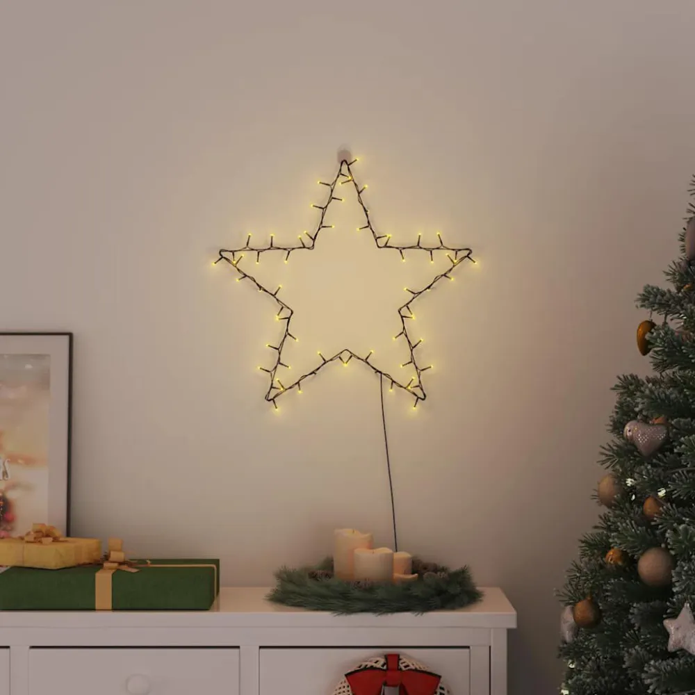 Luzes de Natal silhueta estrela 80 LEDs branco aquecido