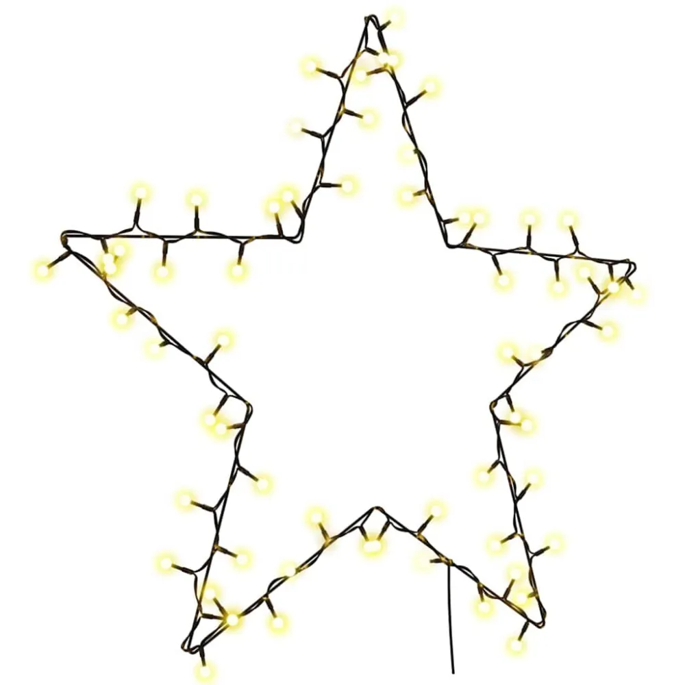 Luzes de Natal silhueta estrela 80 LEDs branco aquecido