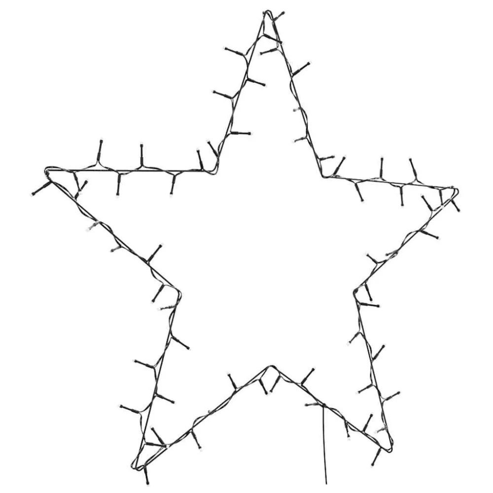 Luzes de Natal silhueta estrela 80 LEDs branco aquecido