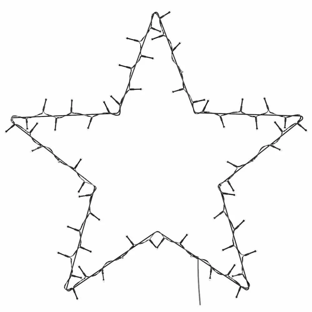 Luzes de Natal silhueta estrela 80 LEDs branco aquecido