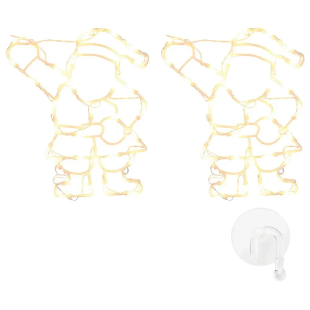 Luzes de Natal silhueta Papai Noel 2 pcs 35 LEDs branco morno