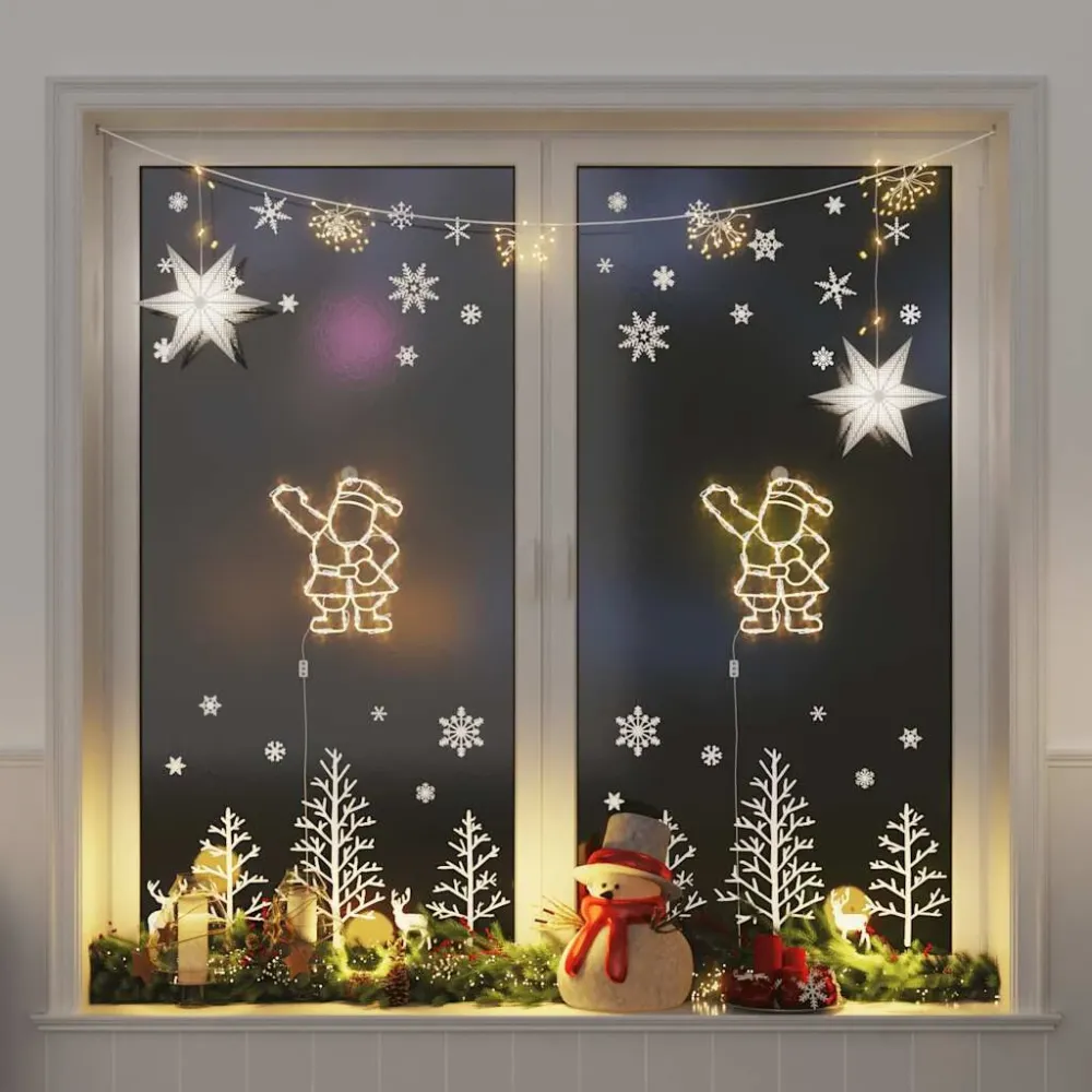 Luzes de Natal silhueta Papai Noel 2 pcs 35 LEDs branco morno