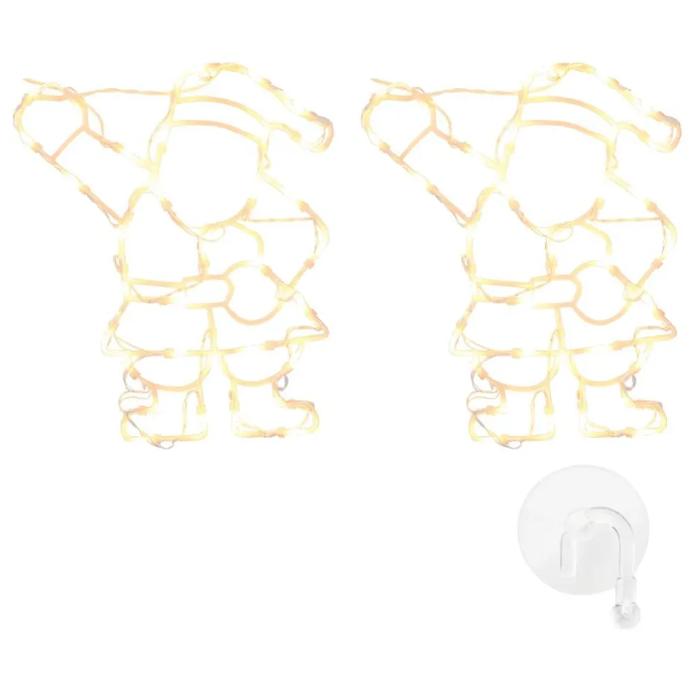 Luzes de Natal silhueta Papai Noel 2 pcs 35 LEDs branco morno