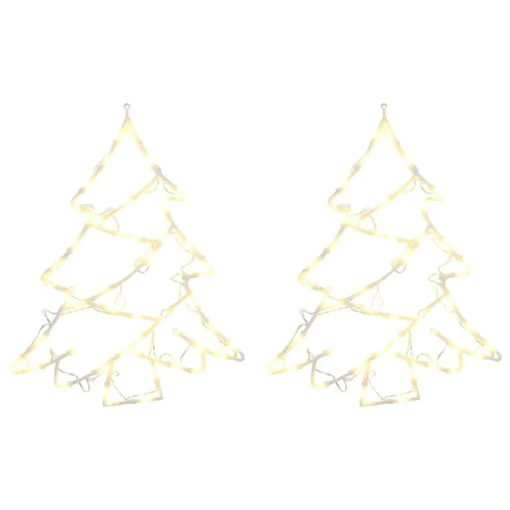 Luzes de Natal silhueta da árvore 2 pcs 50 LEDs branco tépido