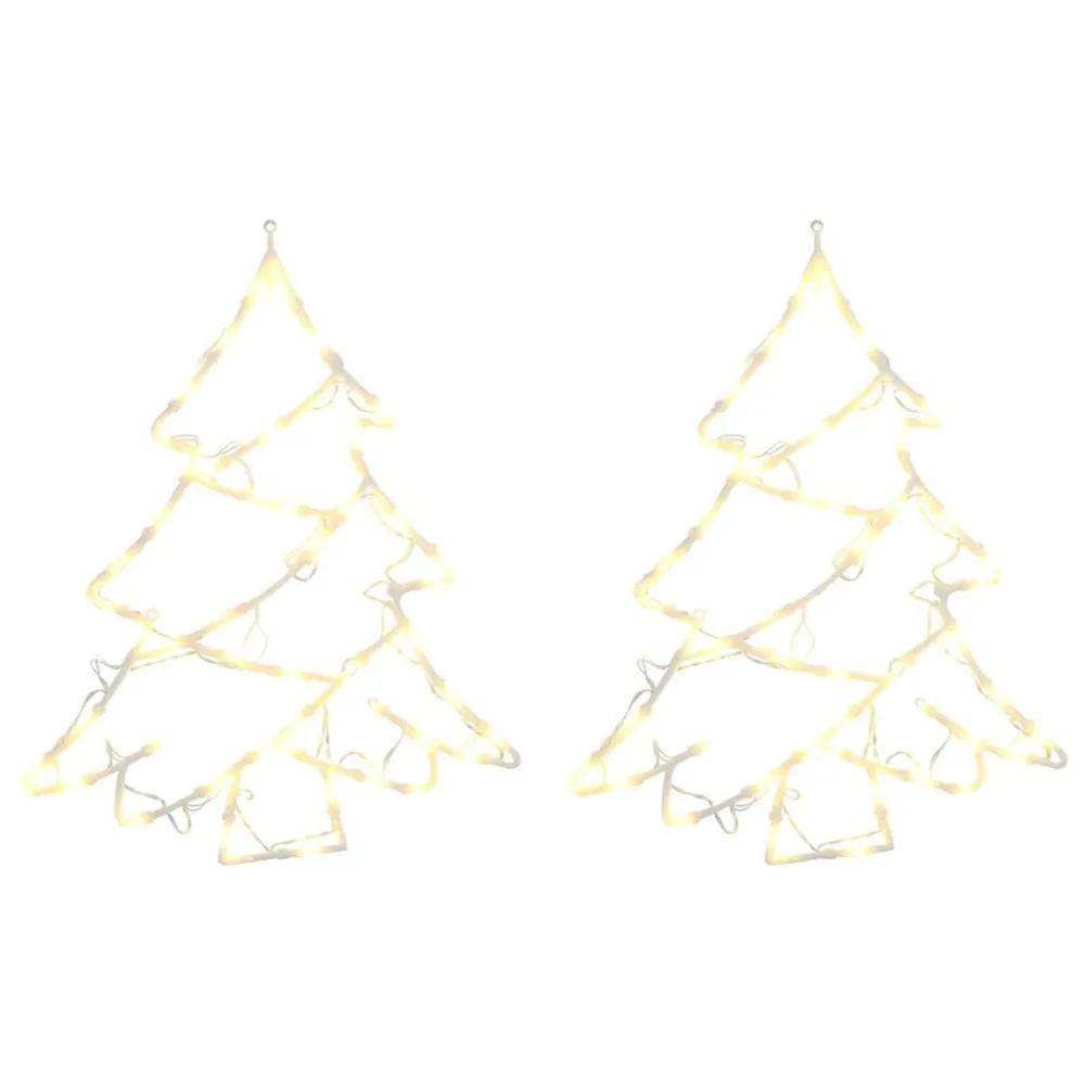 Luzes de Natal silhueta da árvore 2 pcs 50 LEDs branco tépido