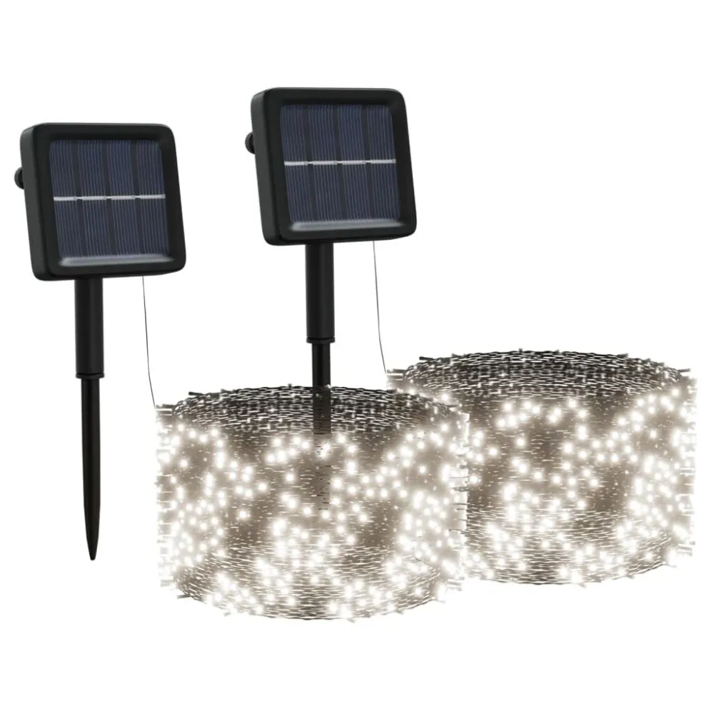 Luzes solares 2pcs 2x200 LED para interior/exterior branco gélido