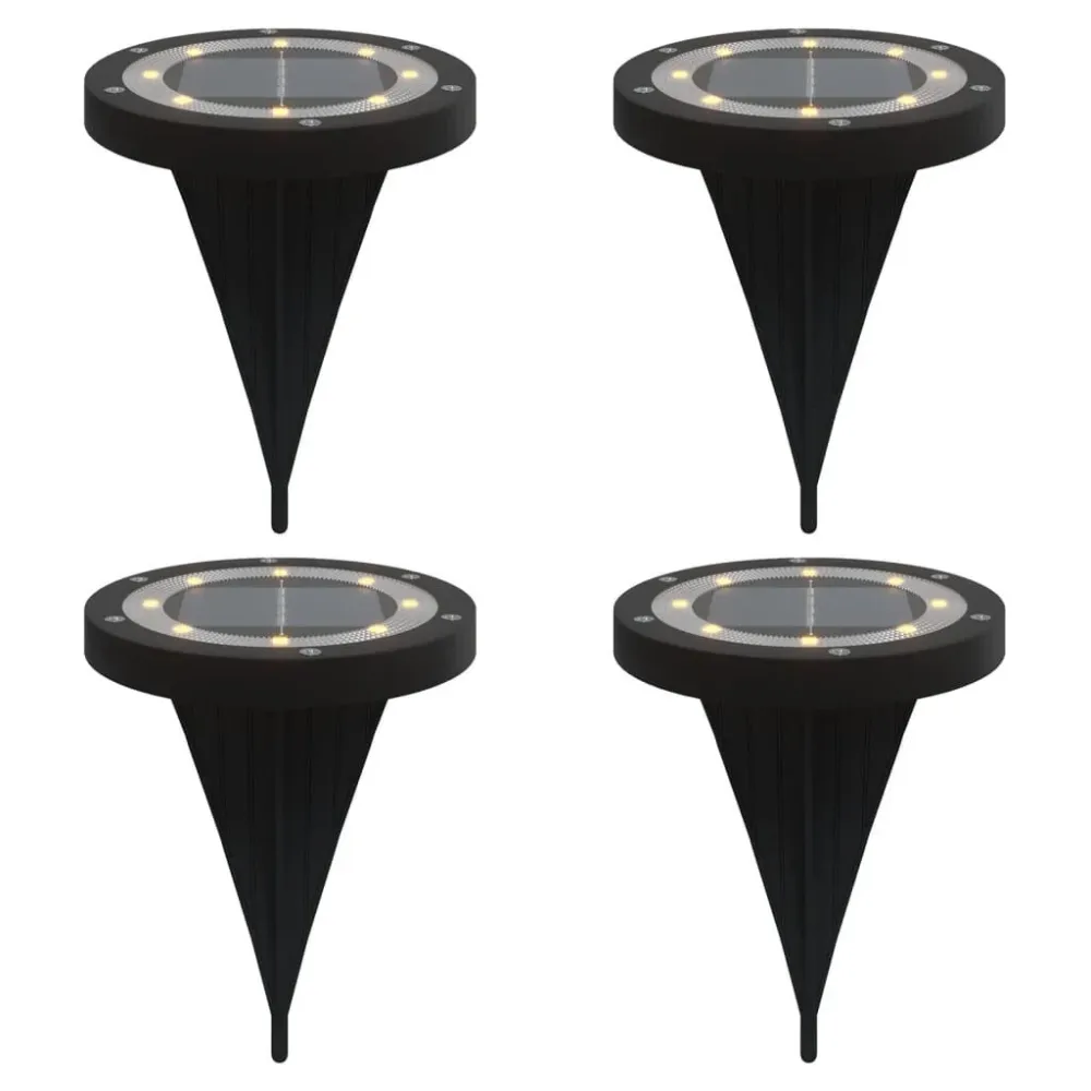 Luzes solares para exterior com espigões 4 pcs branco tórrido