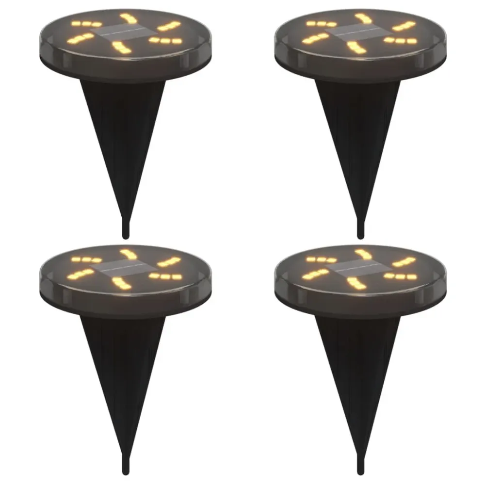 Luzes solares para exterior com espigões 4 pcs branco morno