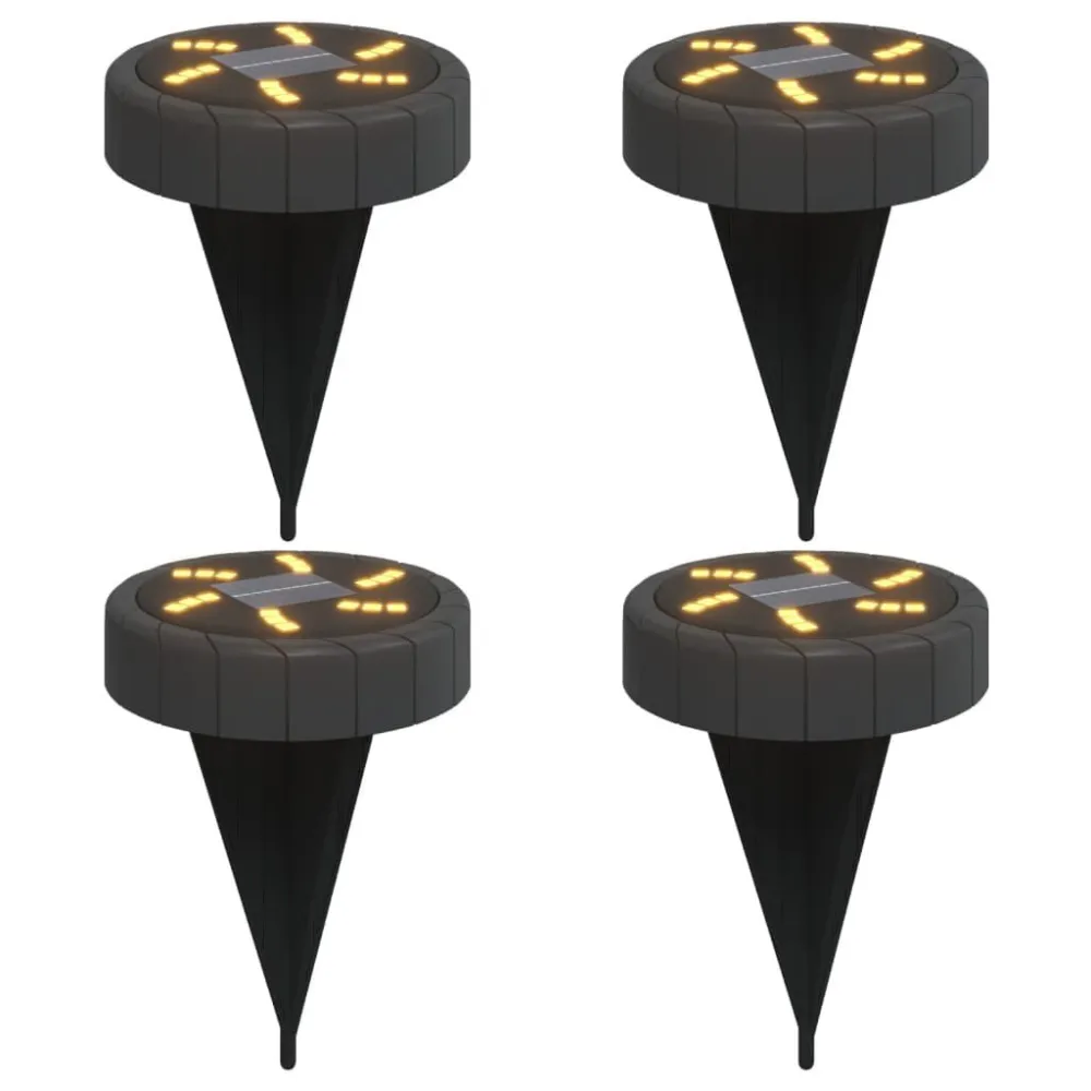 Luzes solares para exterior com espigões 4 pcs branco abrasador