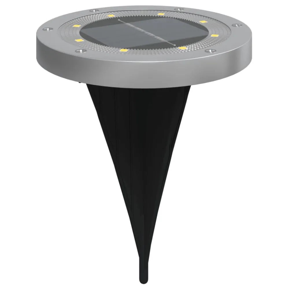 Luzes solares para exterior com espigões 4 pcs branco aquecido