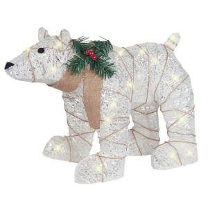 Outdoor LED Decoration Bear 34 cm Branco SIVULA